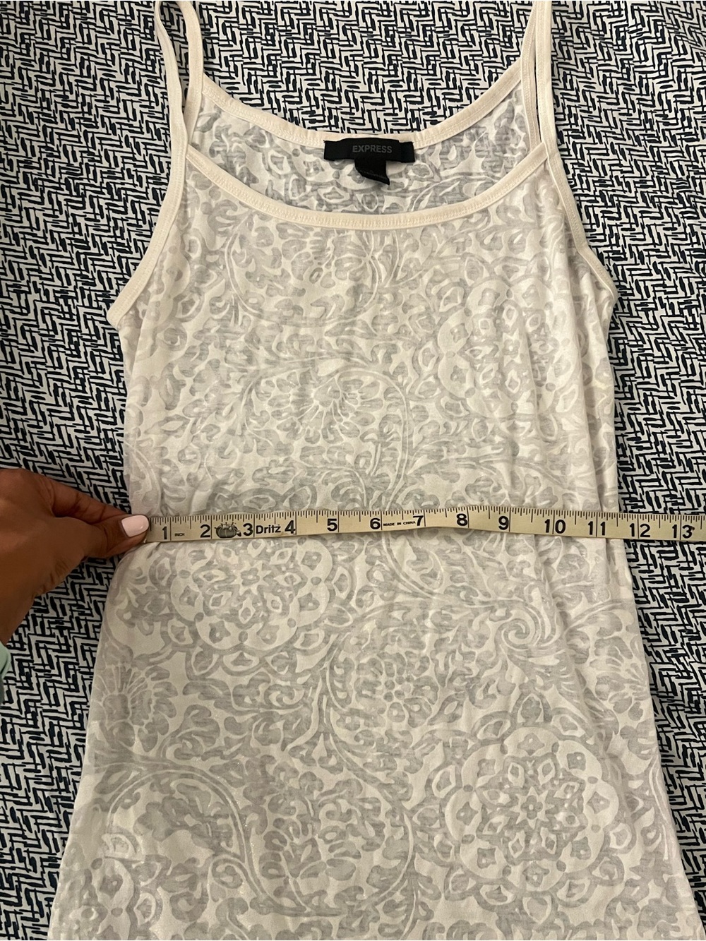 Women’s Small Express Cream Lace-Print Cami Tank Top